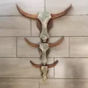 Antique Damask Wooden Bull Heads (Set of 3)