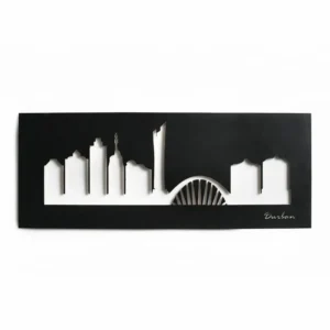 Black Durban Skyline Wall Art