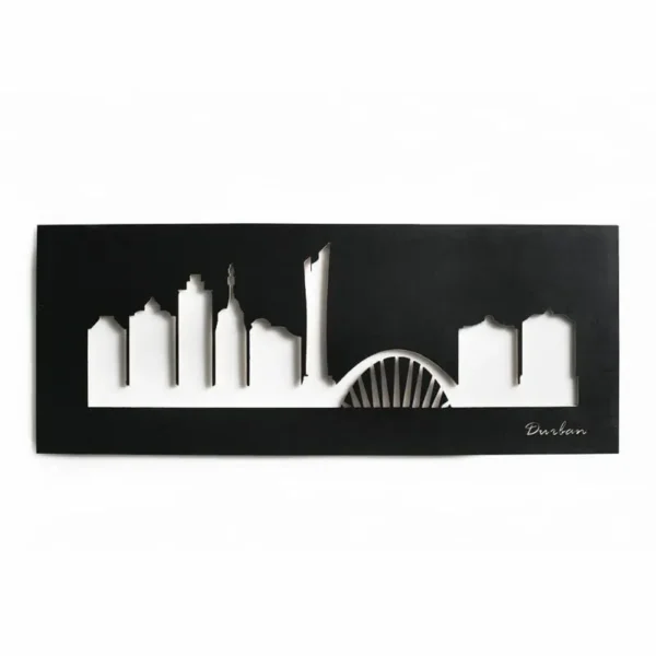 Black Durban Skyline Wall Art