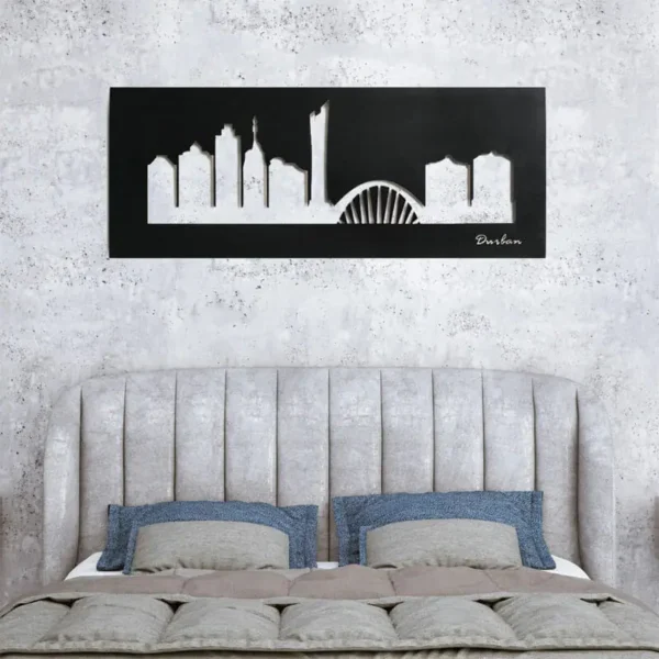 Black Durban Skyline Wall Art