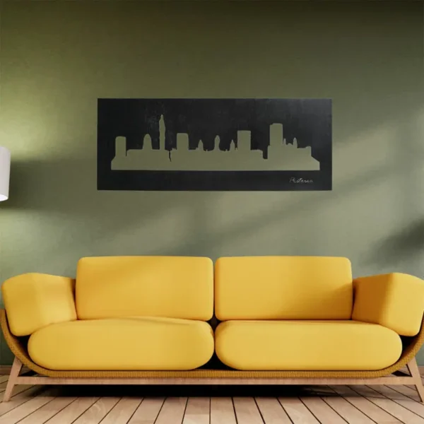 Black Pretoria Skyline Wall Art