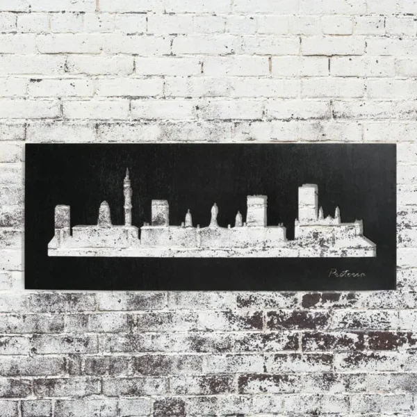 Black Pretoria Skyline Wall Art