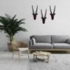 Dark-Brown-Wooden-Antelope-Heads-Wall-Art-in-living-room.jpg Brown Wooden Antelope Heads Wall Art (Set of 3)
