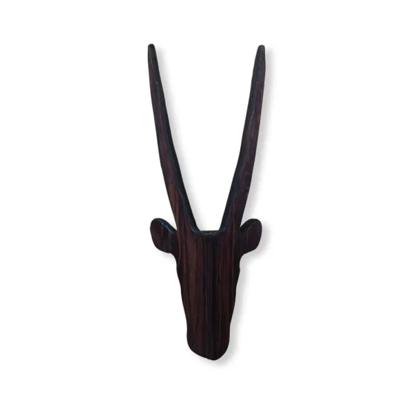 Dark-Brown-Wooden-Antelope-Heads-Wall-Art.jpg Brown Wooden Antelope Heads Wall Art (Set of 3)