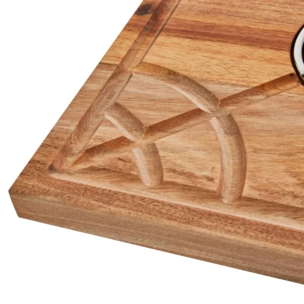 Hardwood Carving Board with Spiked Ring