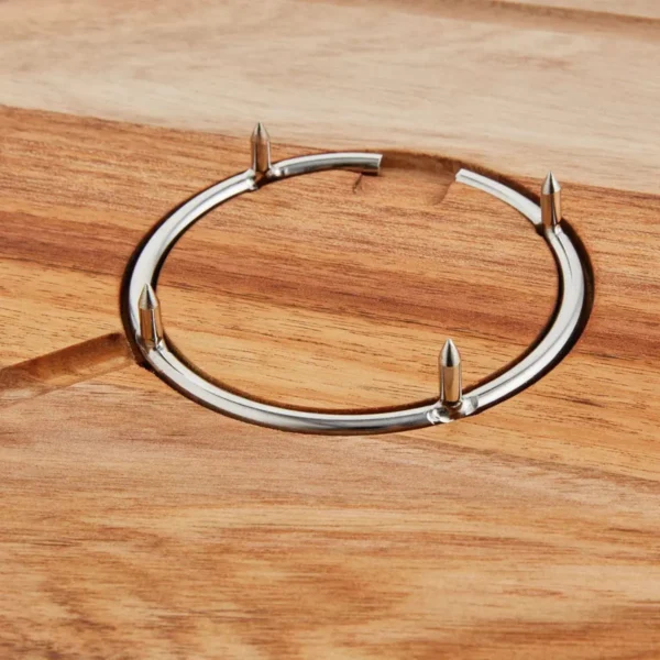 Hardwood Carving Board with Spiked Ring