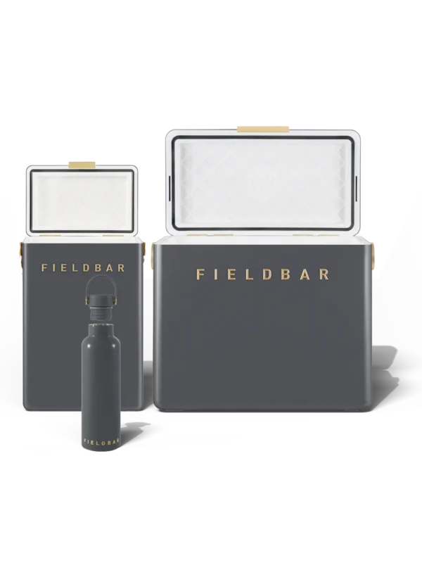 CoolerBoxSetBottleOG02-FrontOpen1200x1600WEB Cooler Box Set & Field Bottle / Oyster Grey