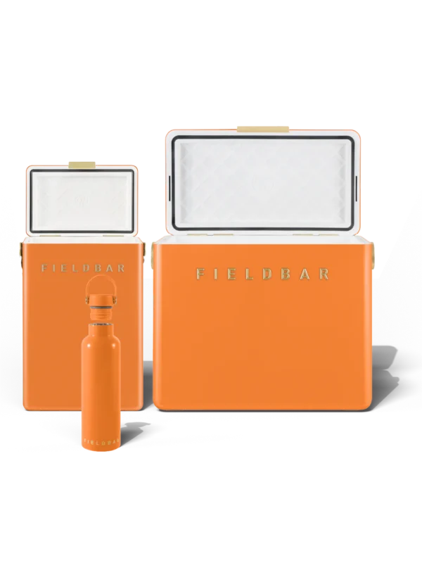 CoolerBoxSetBottleOO02-FrontOpen1200x1600WEB Cooler Box Set & Field Bottle / Orchard Orange